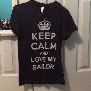Navy blue Keep Calm and Love my Sailor top